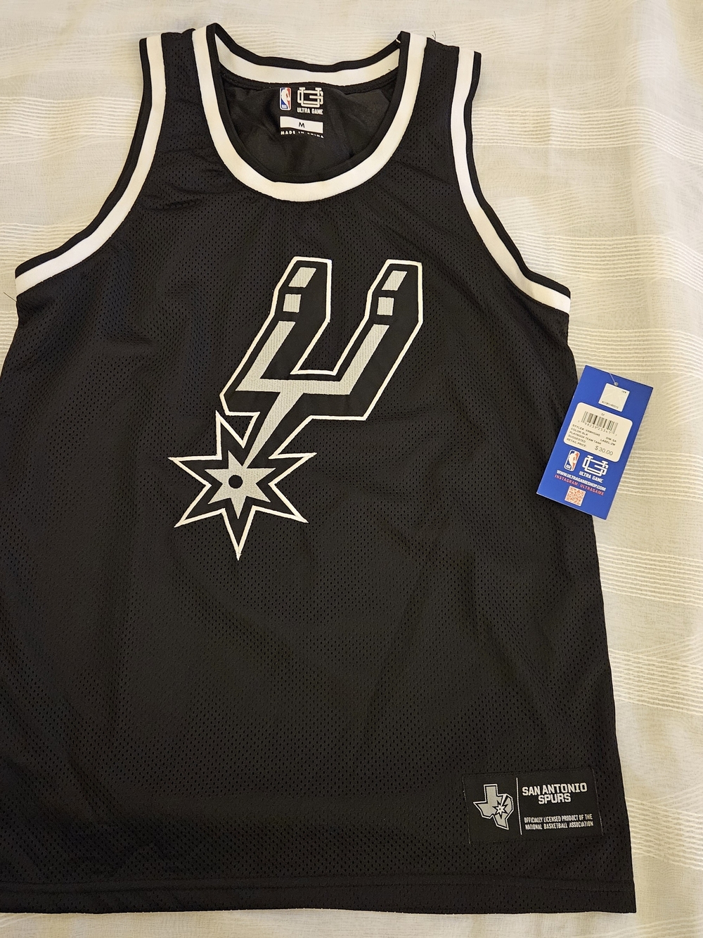 NWT Adult M Ultra Game Playbook Black NBA SA Spurs Team Tank